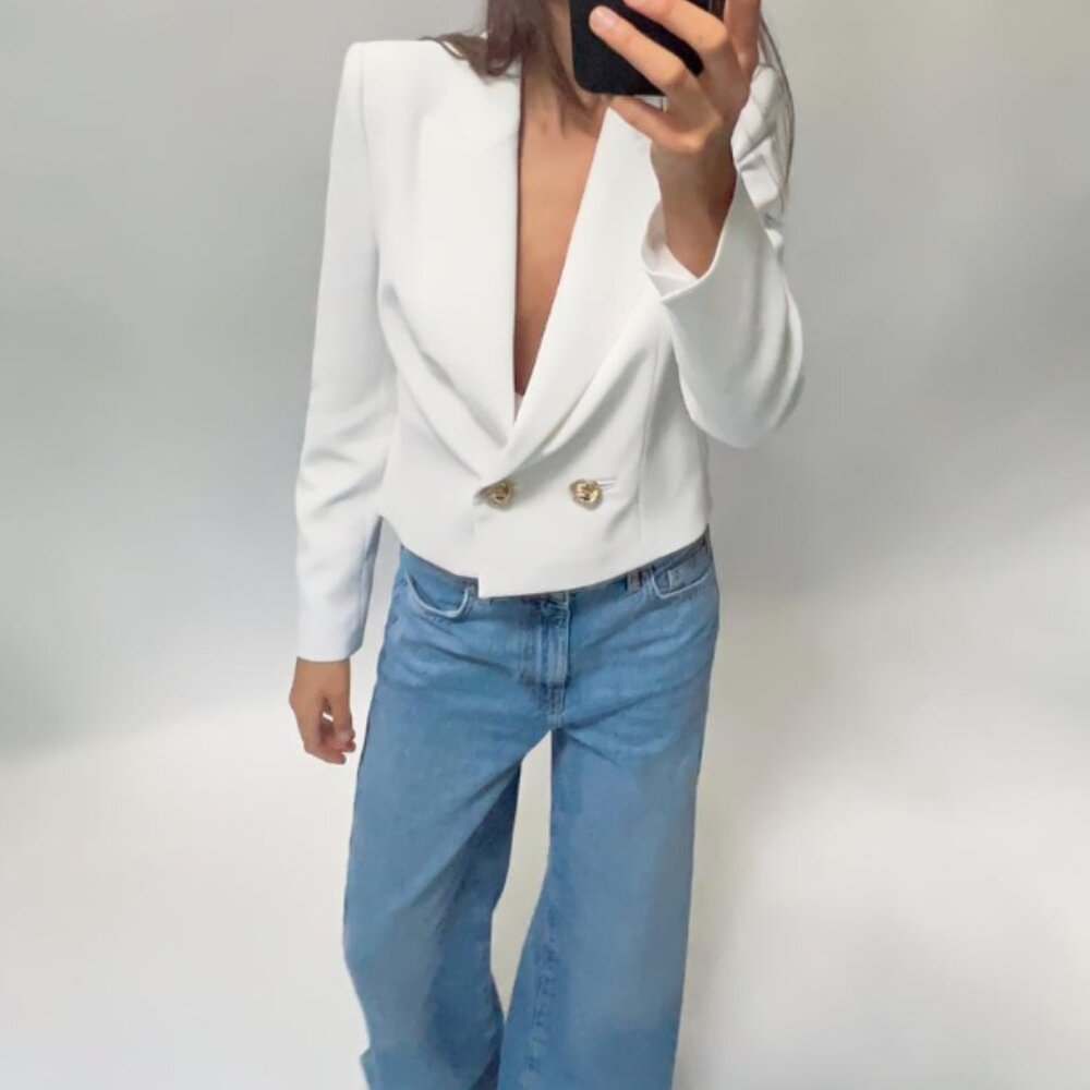 CROPPED DOUBLE BREASTED BLAZER